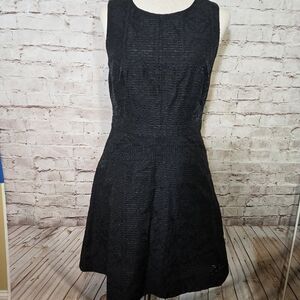 J Crew Dress Womens Dress Sz 6 Black  Textured Aline Sleeveless